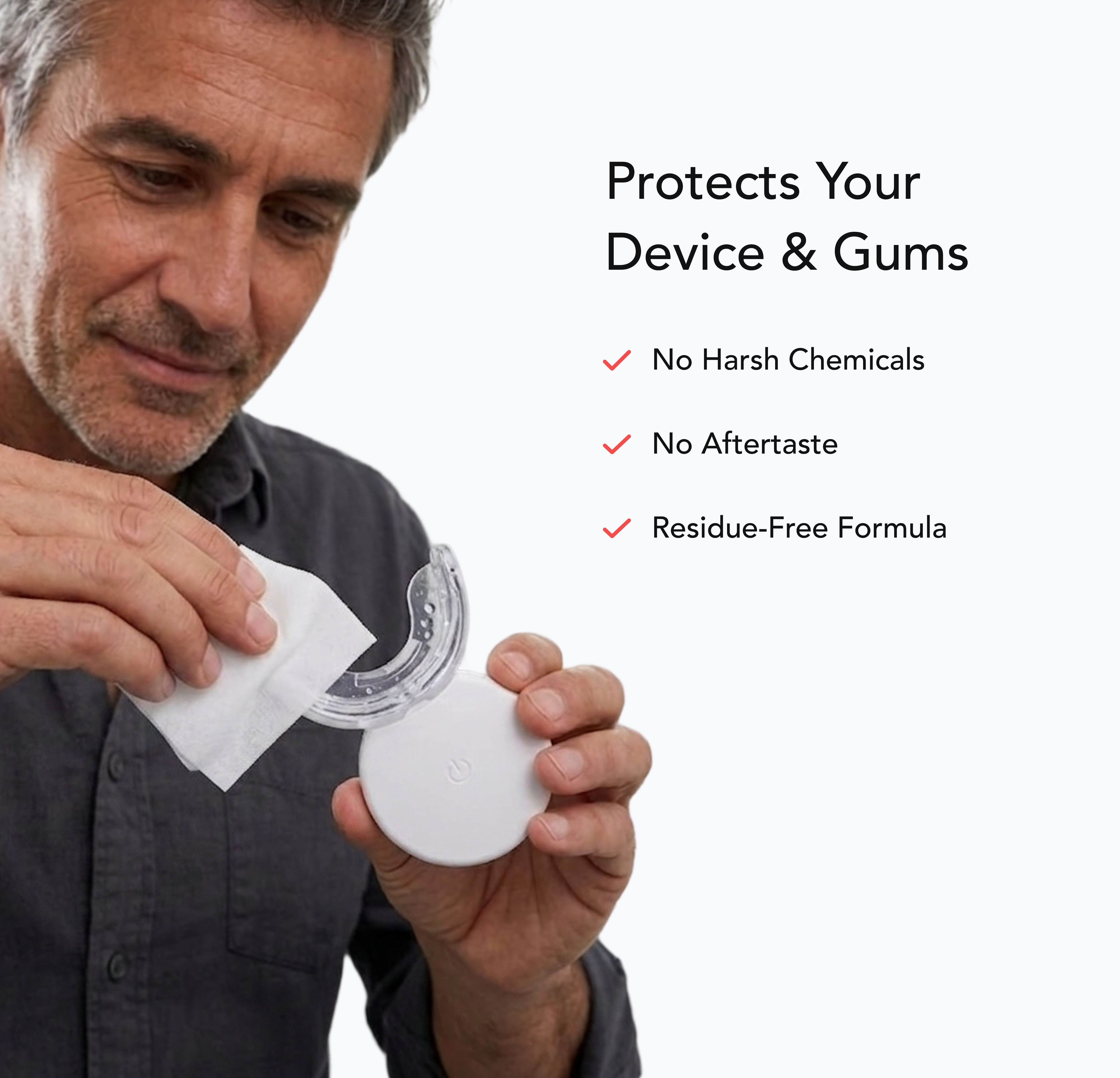 Oral Cleaning Wipes in use