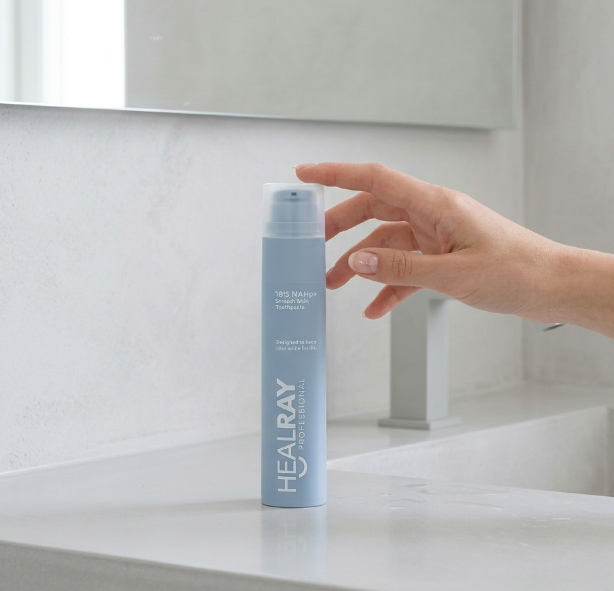 Oral Health Toothpaste in use