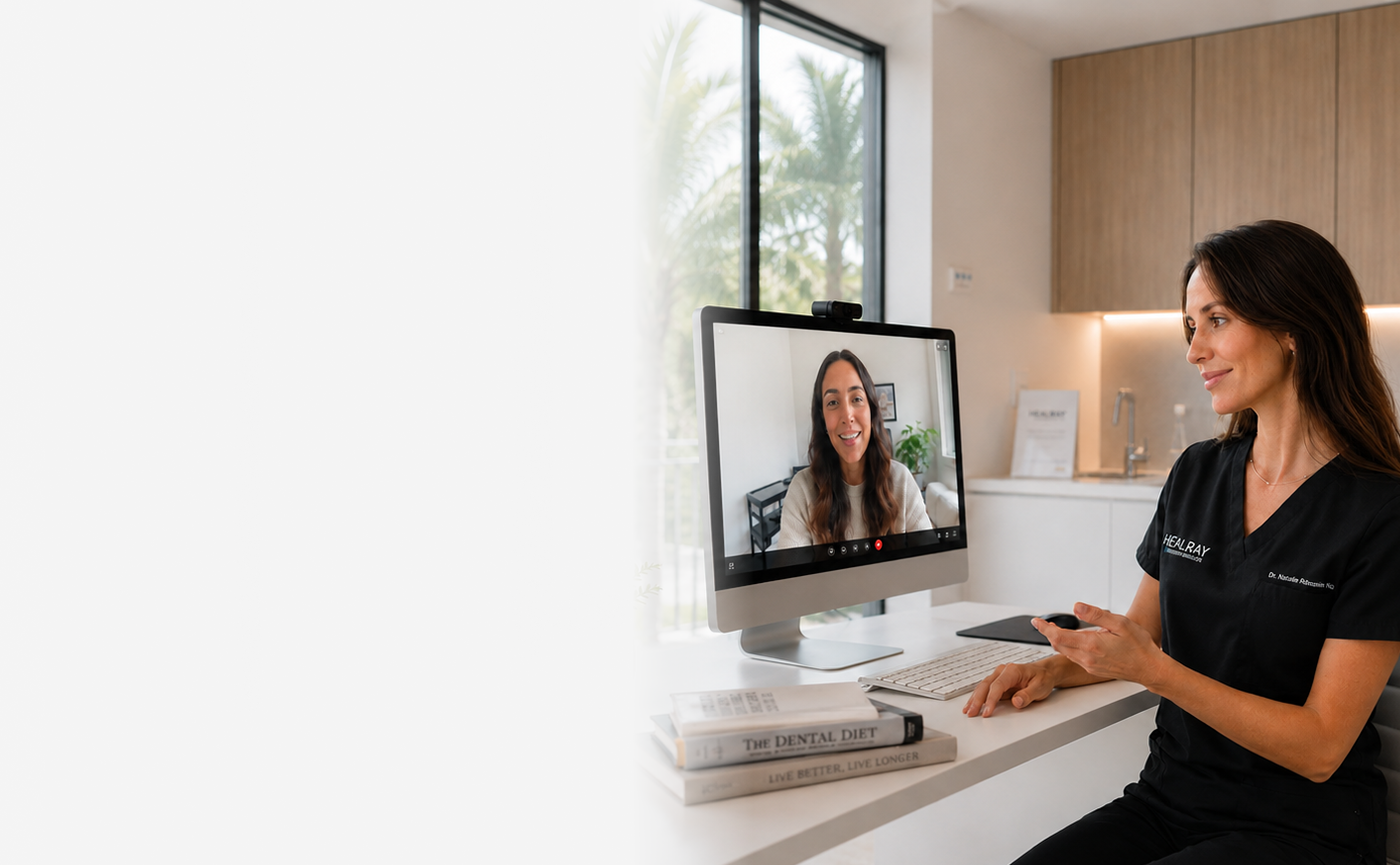 Dr. Ratmiroff in a video consultation with a HealRay customer